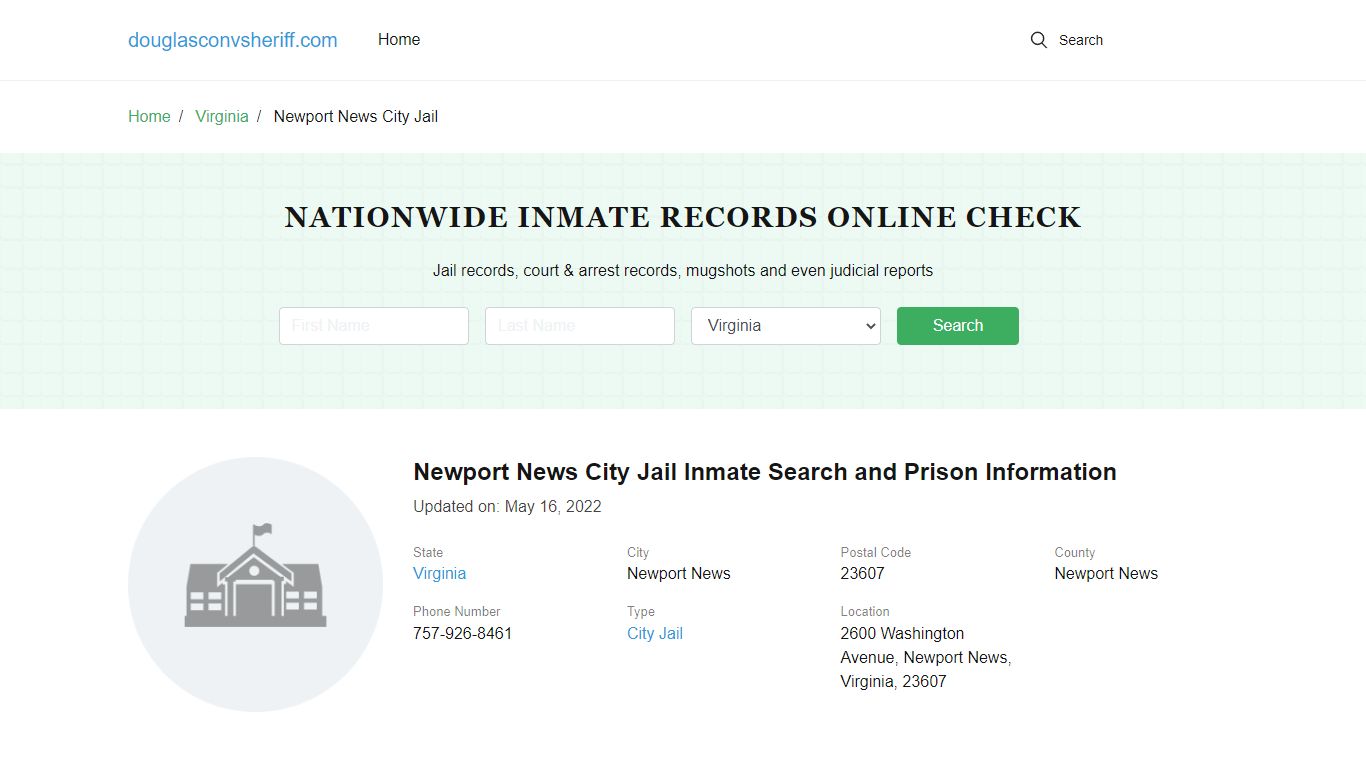 Newport News City Jail Inmate Search and Prison Information